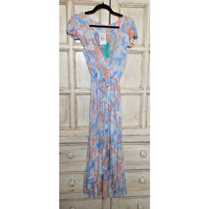 Women's Tiare Hawaii Tie-Dye Maxi Dress S Blue Orange